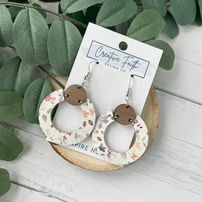 Hoop Circle Earrings - Floral Whimsy