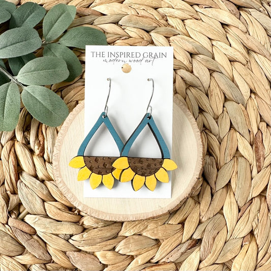 Sunflower Teardrop Earrings