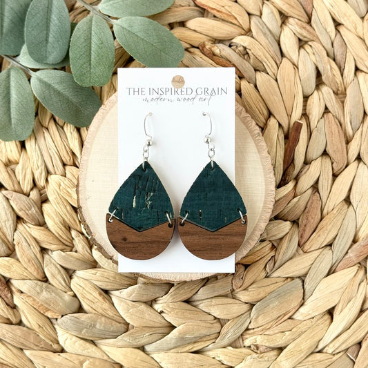 Split Teardrop Earrings - Natural Blue