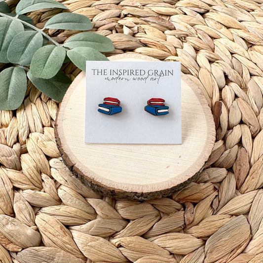 Book Stack Stud Earrings